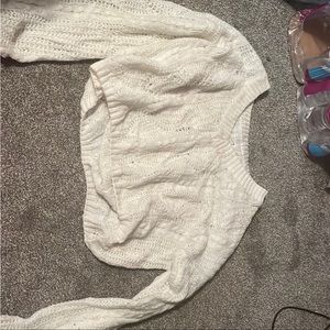 White sweater cropped